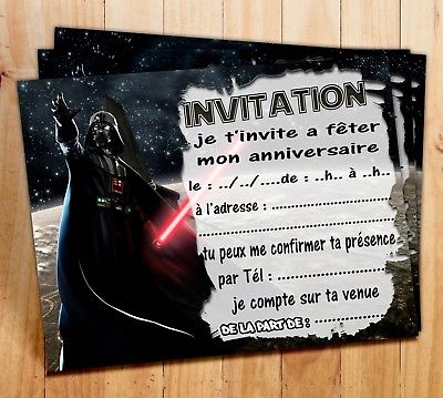 Carte d invitation anniversaire dark vador
