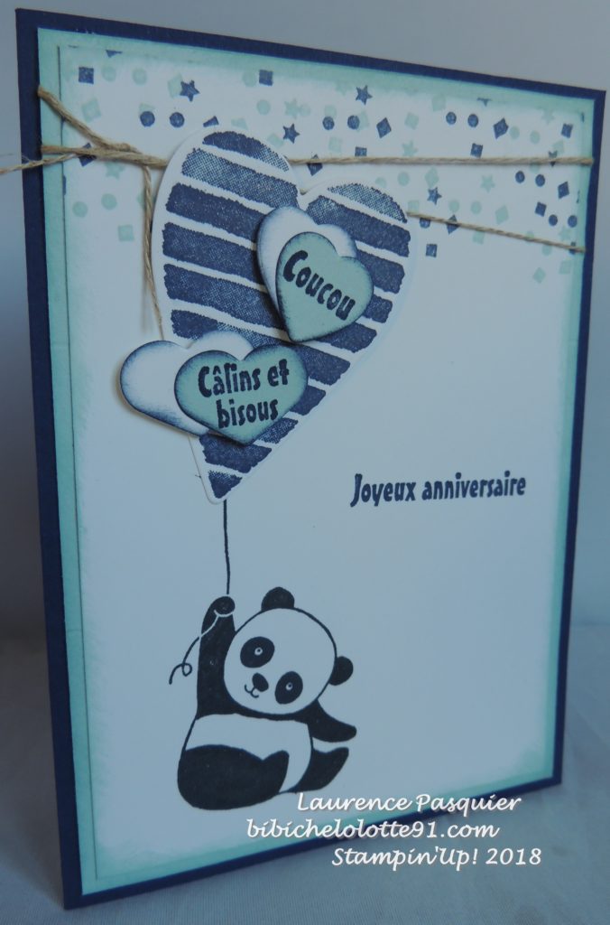 Carte anniversaire panda stampin up