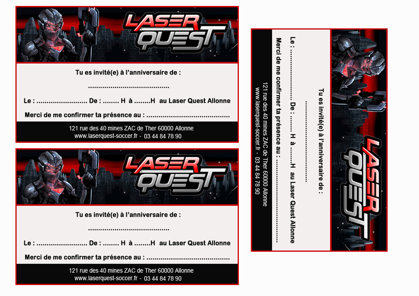 Carte invitation anniversaire laser
