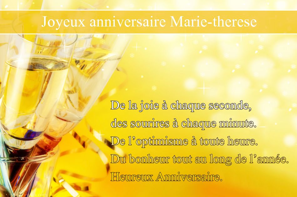 Carte anniversaire marie therese