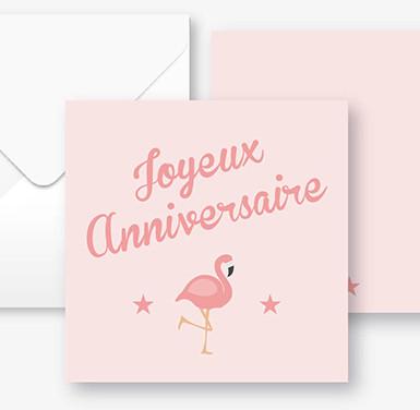 Flamant rose carte anniversaire