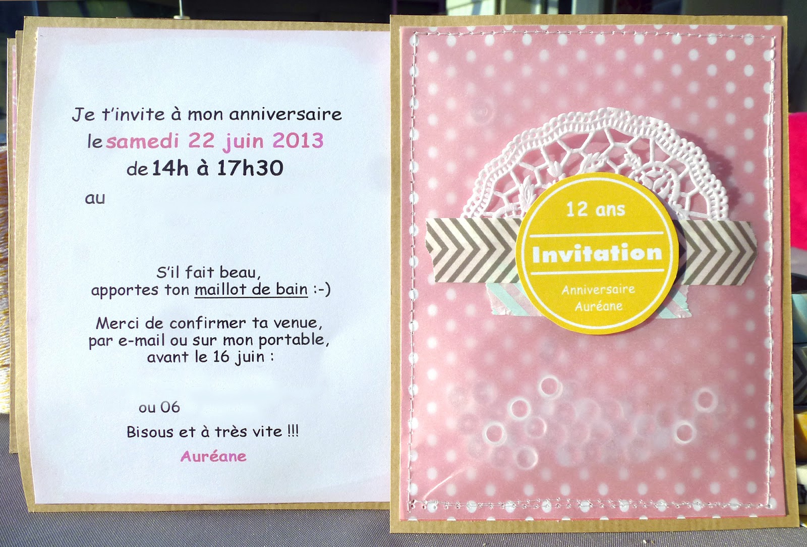 Texte carte d'invitation anniversaire 9 ans