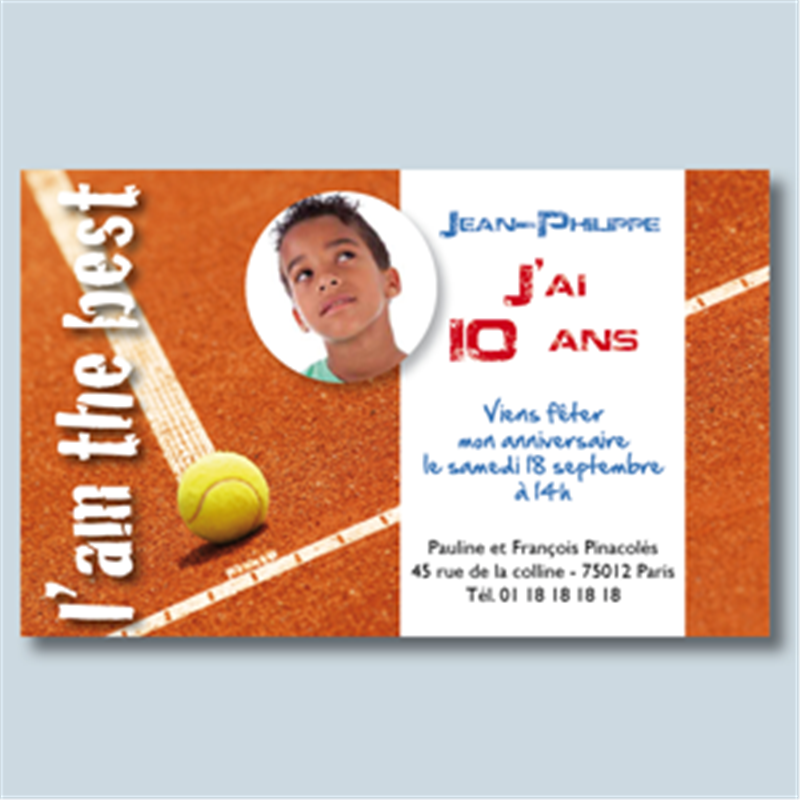 Carte anniversaire de tennis