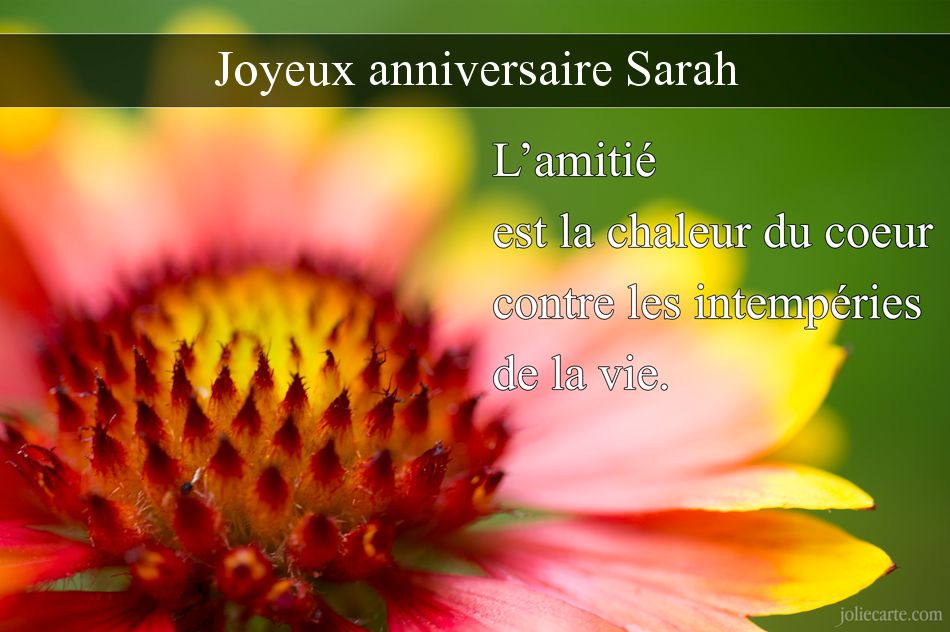 Carte joyeux anniversaire sarah