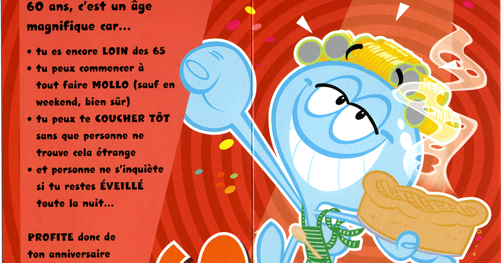 Carte anniversaire à imprimer humoristique 60 ans