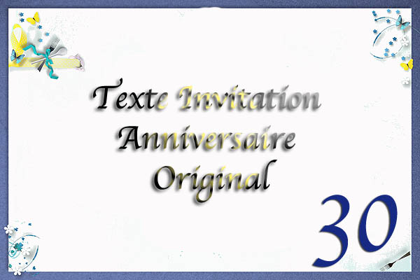 Carte d'invitation anniversaire 30 ans a imprimer
