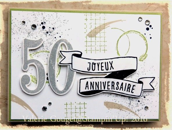 Carte anniversaire 50 ans stampin up