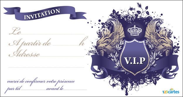 Carte d'invitation anniversaire vip a imprimer