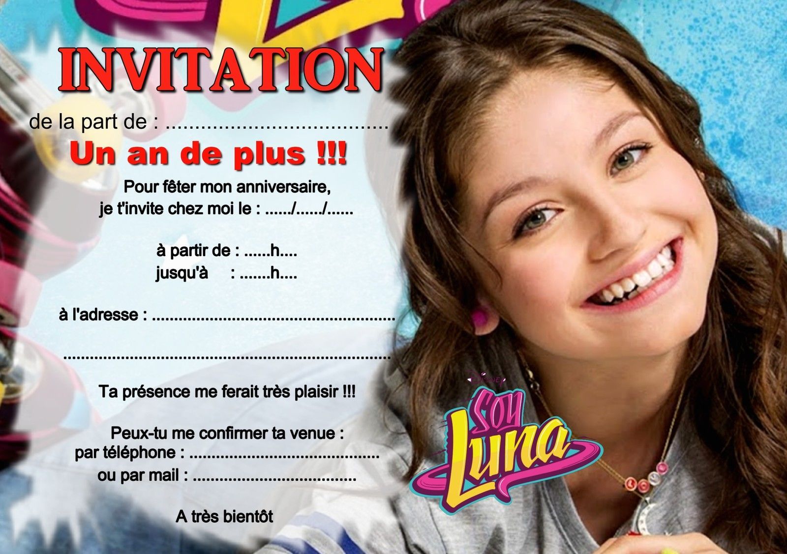 Carte d invitation anniversaire violetta a imprimer gratuite