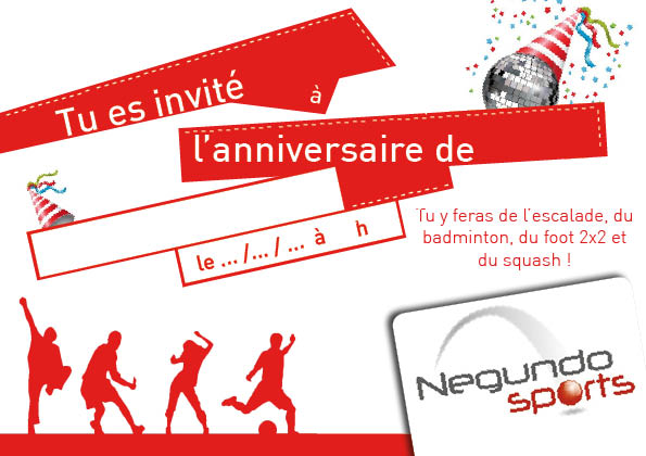 Carte invitation anniversaire sportif