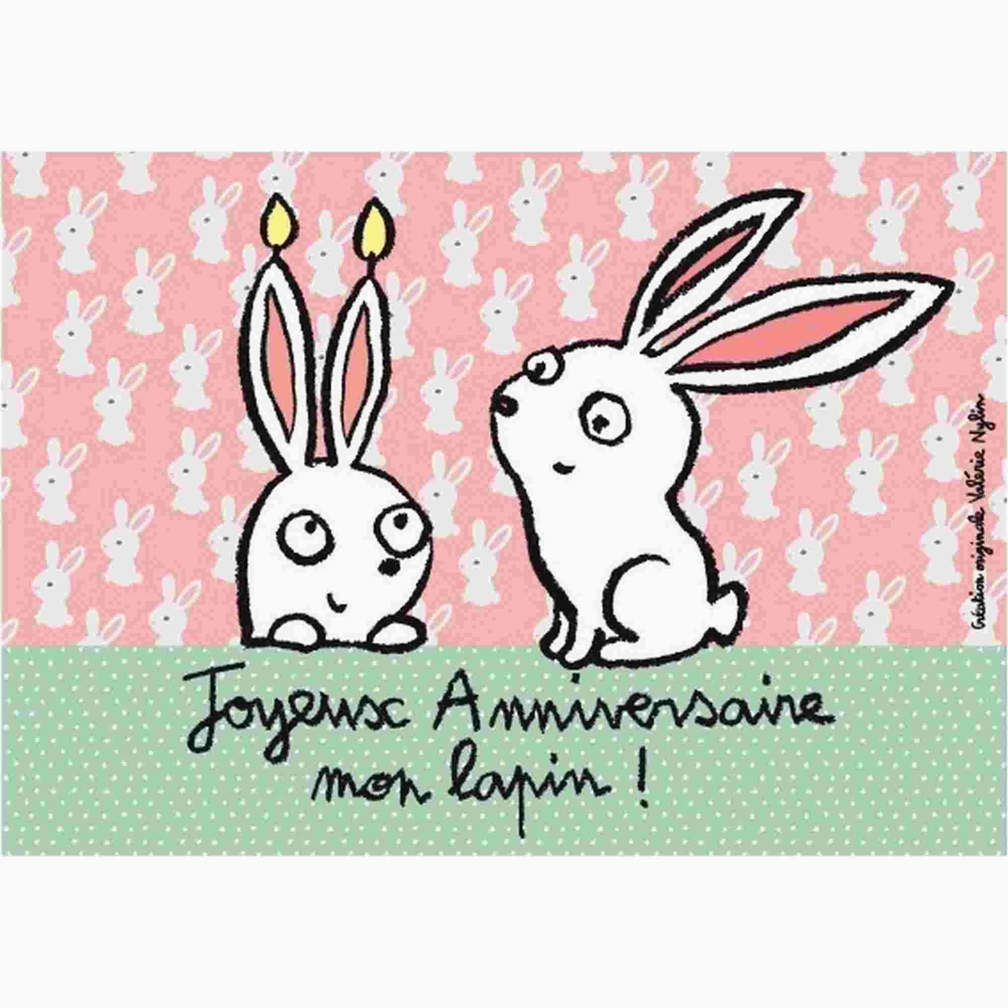 Carte anniversaire enfant lapins