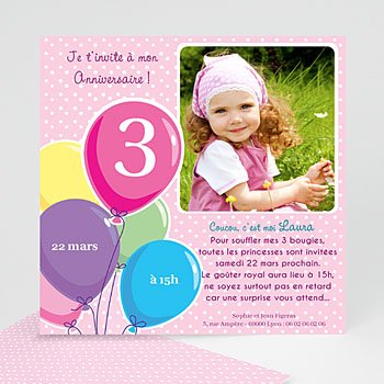 Texte carte anniversaire fille 3 ans