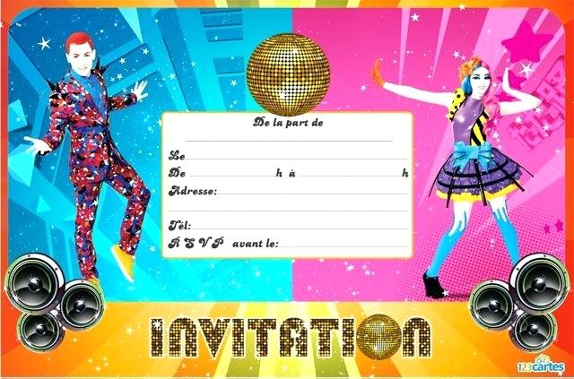 Carte d invitation anniversaire danse