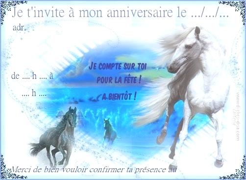 Carte invitation anniversaire poney gratuite à imprimer
