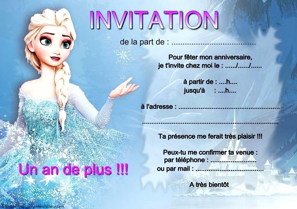 Carte d'invitation anniversaire la reine des neiges à imprimer gratuit