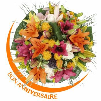 Carte anniversaire virtuelle bouquet de fleurs