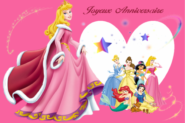 Carte anniversaire disney princesse