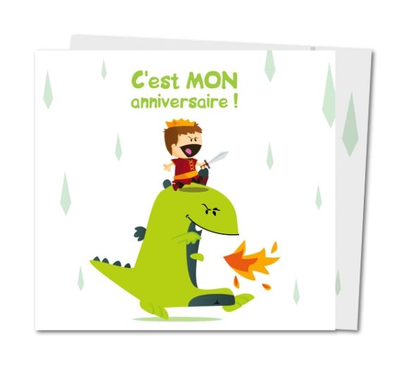 Carte invitation anniversaire garçon dinosaure