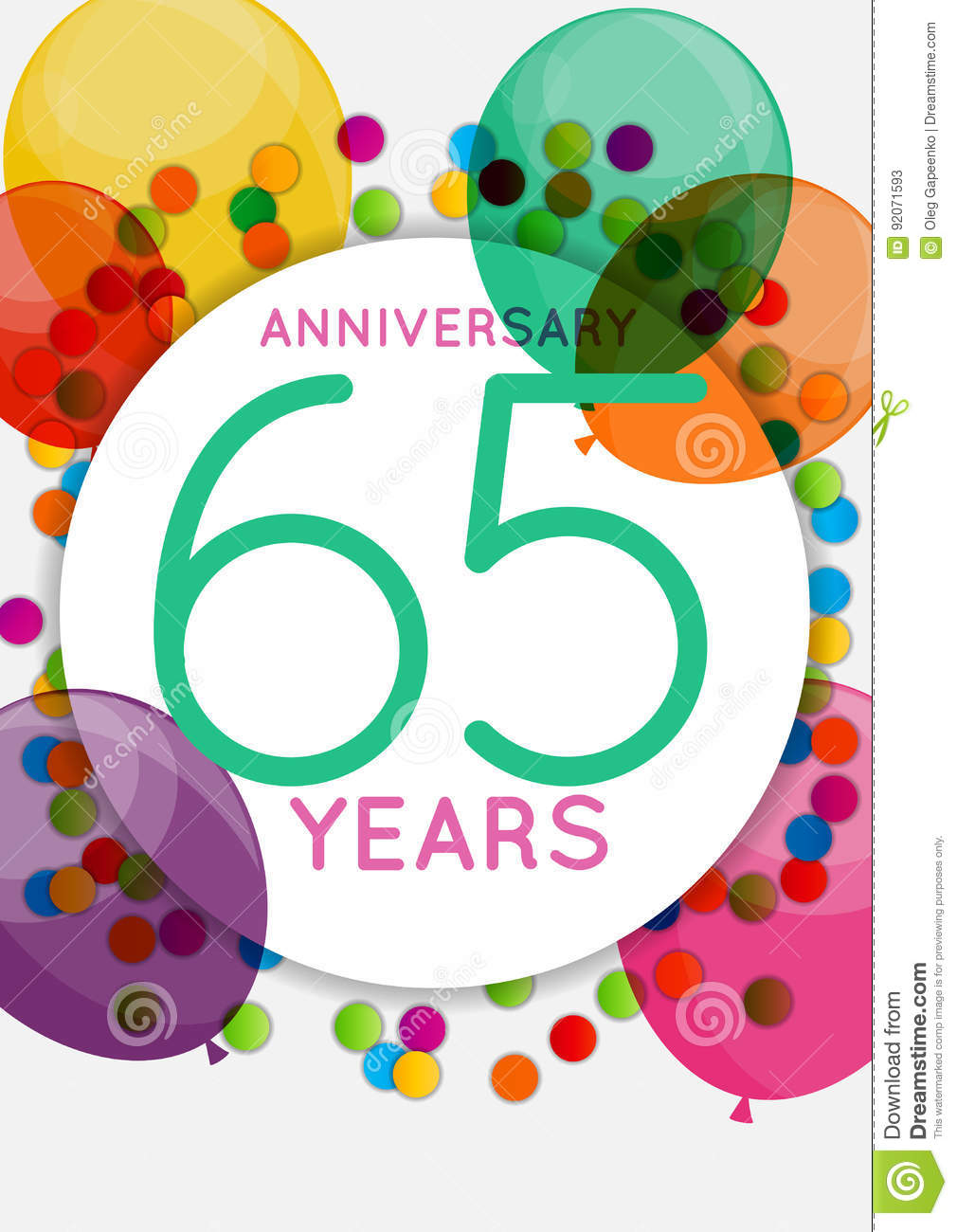 Carte invitation anniversaire 65 ans