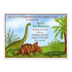 Carte invitation anniversaire dinosaure à imprimer