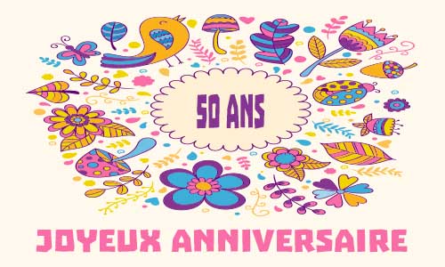 Carte anniversaire animée gratuite musicale 50 ans