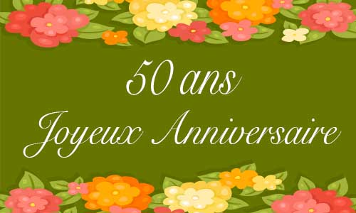 Carte anniversaire 100 ans fleurs