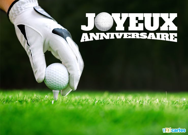 Carte anniversaire theme golf