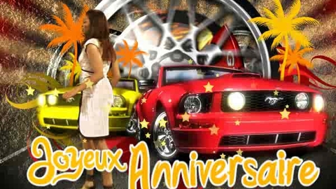 Carte anniversaire ford mustang