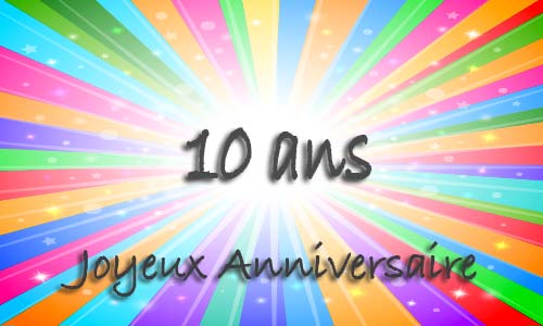 Carte anniversaire gratuite à imprimer garcon 10 ans