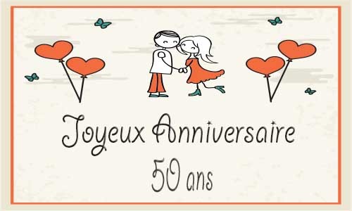Carte 50 ans anniversaire de mariage