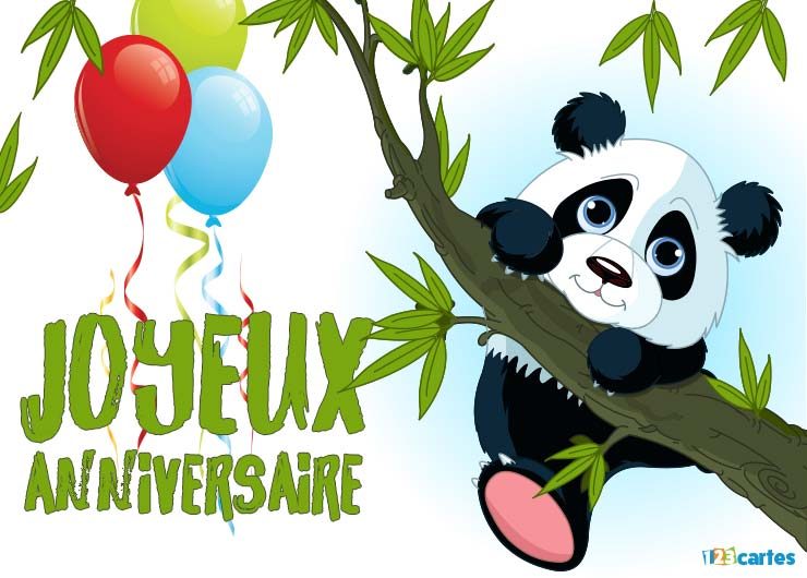 Carte d invitation anniversaire à imprimer panda
