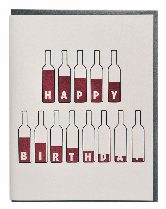 Carte anniversaire humour vin
