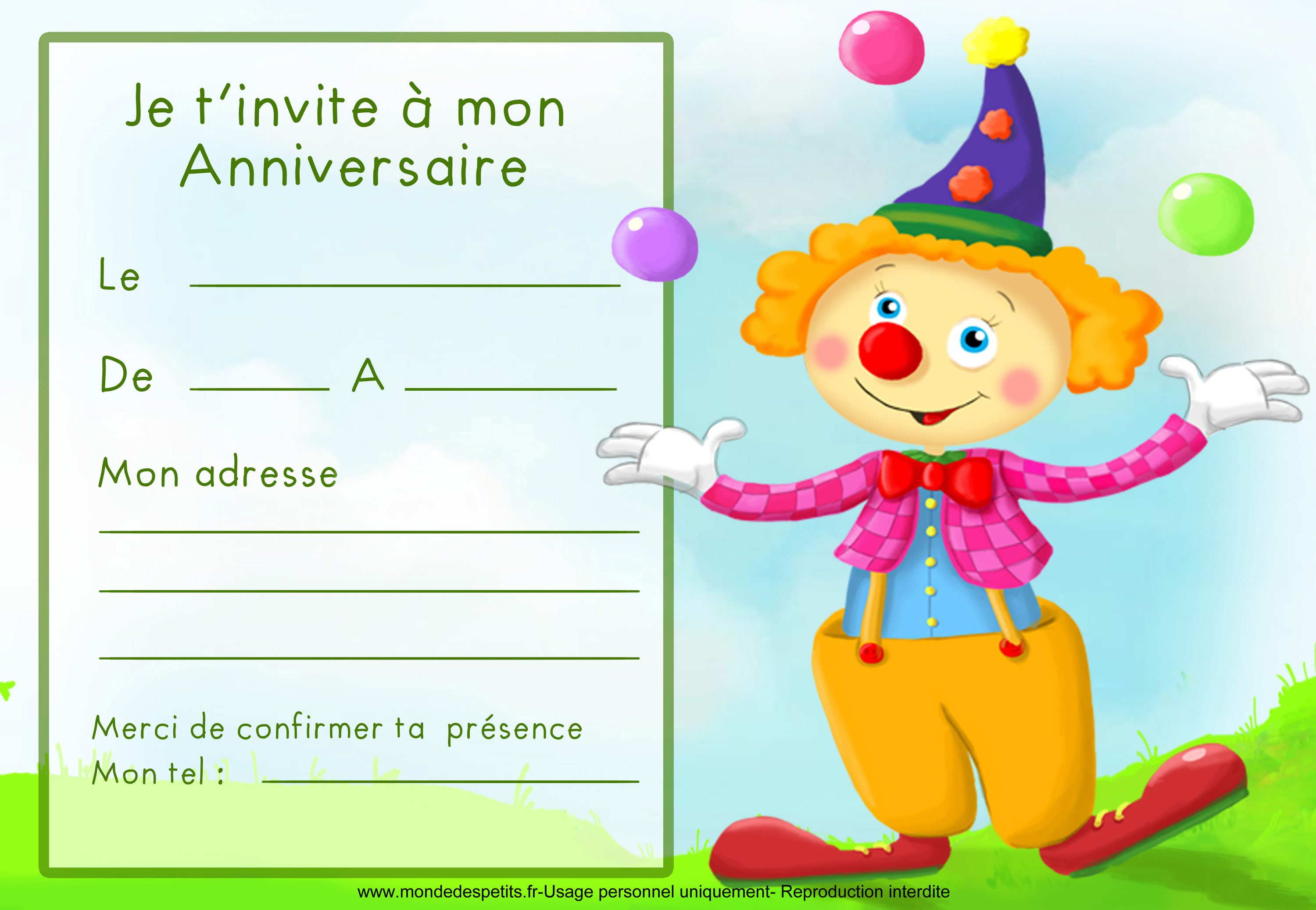 Carte web invitation anniversaire