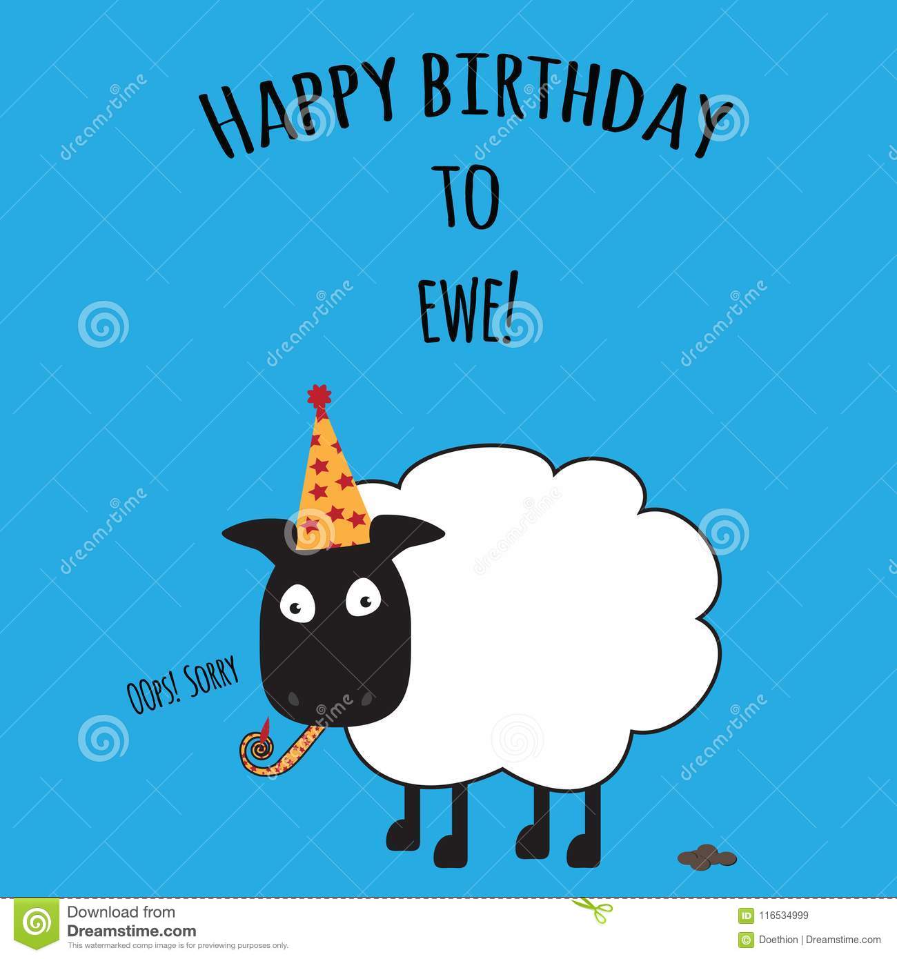 Carte anniversaire avec mouton