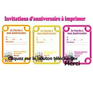 Carte invitation anniversaire personnalisée à imprimer