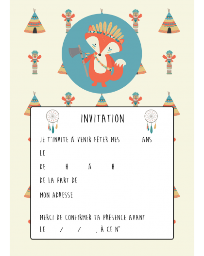 Carte d'invitation anniversaire indien