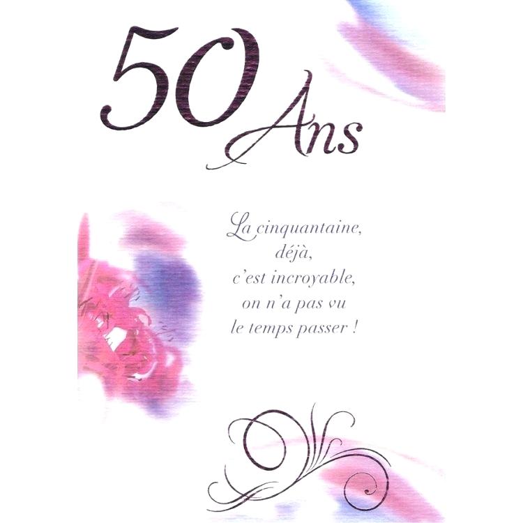 Carte de voeux anniversaire 50 ans