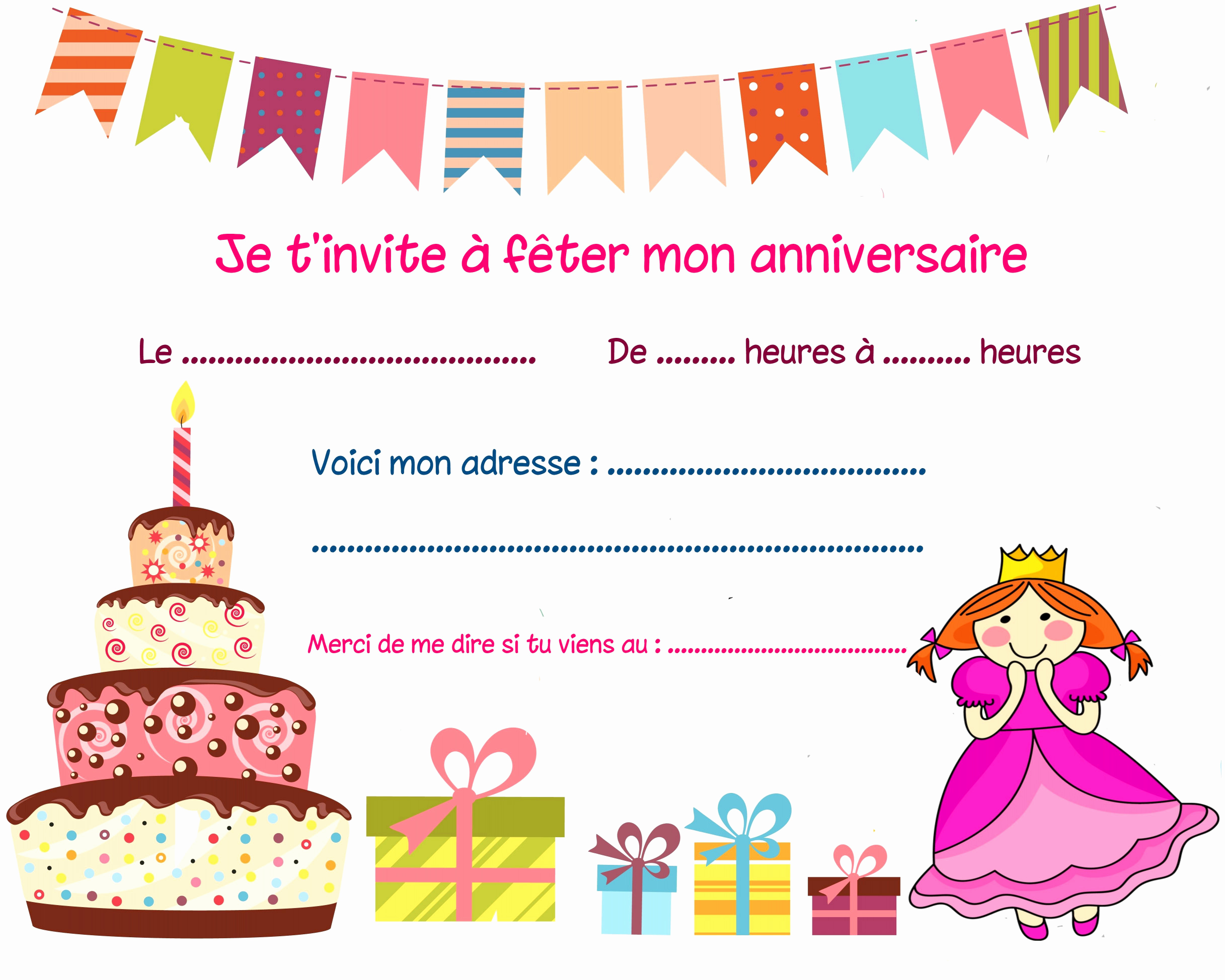 Carte d'invitation anniversaire facebook