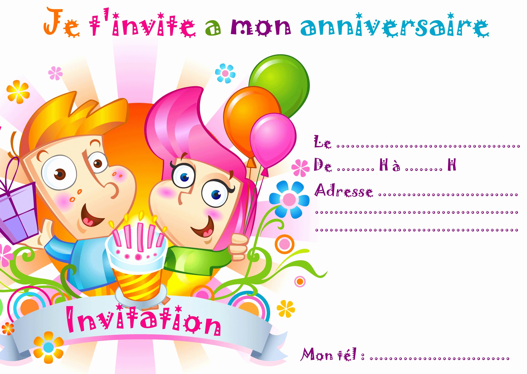 Creer carte invitation anniversaire virtuelle gratuite