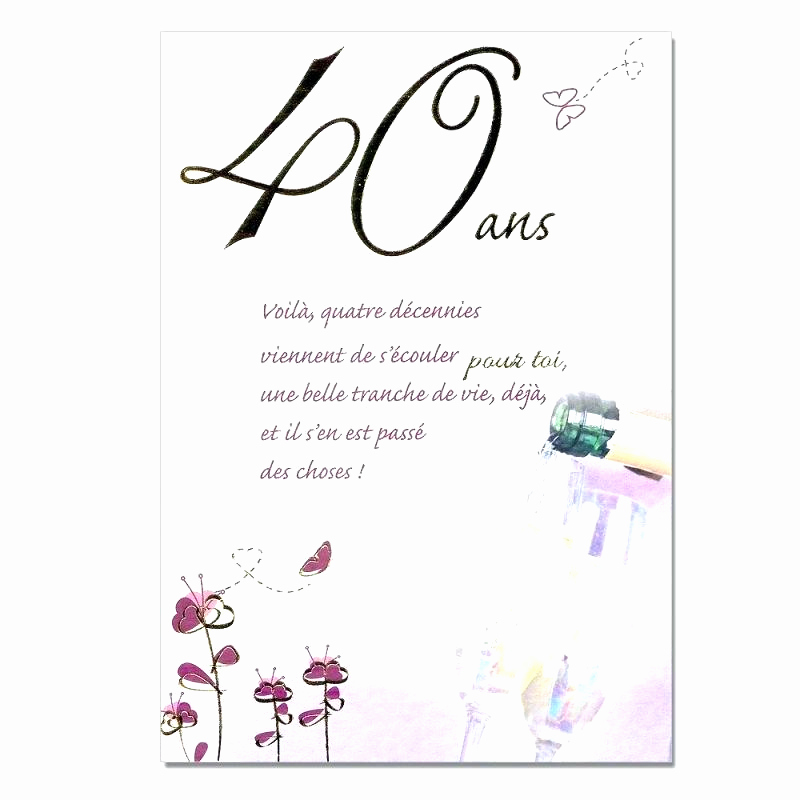 Texte anniversaire gratuit 40 ans