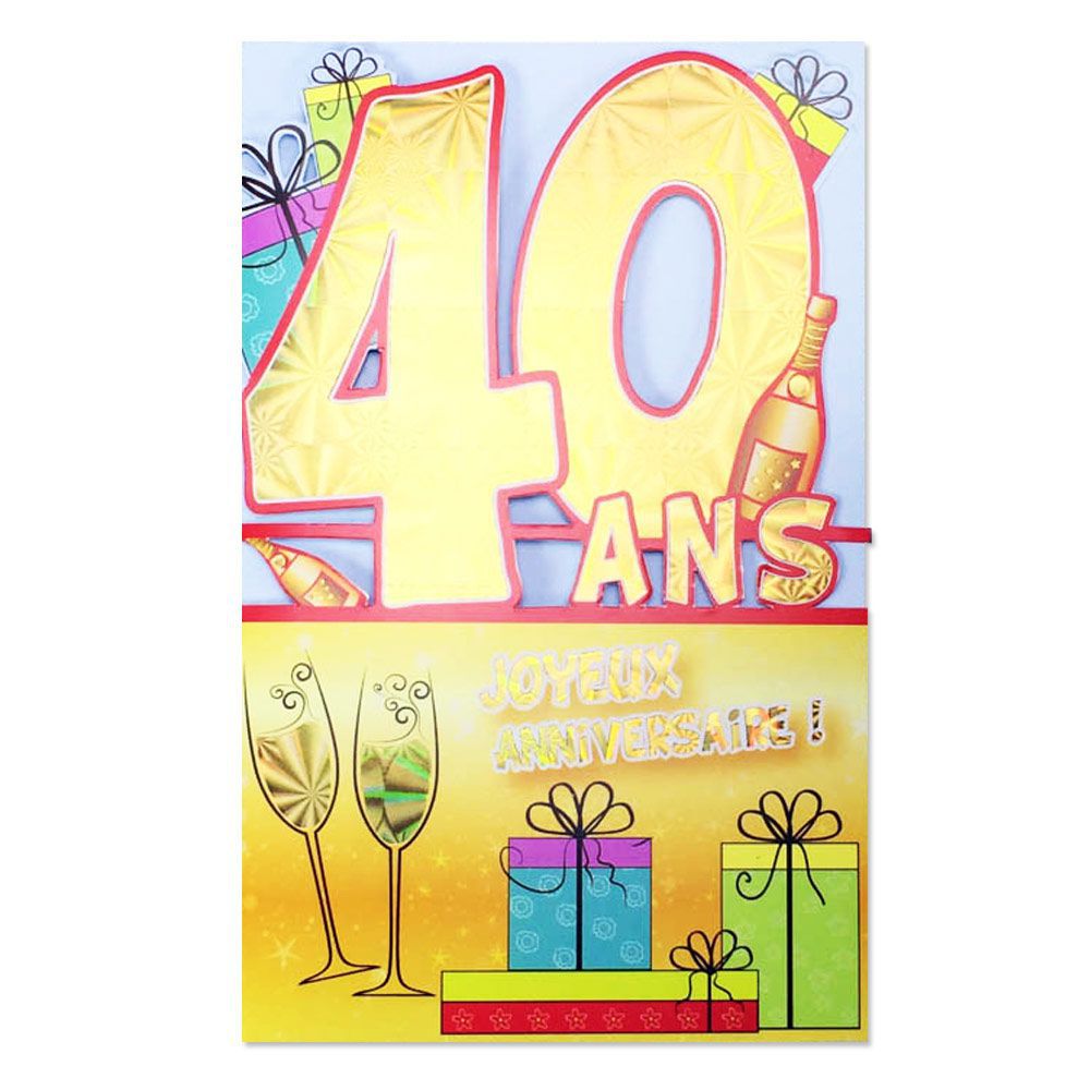 Carte anniversaire 40 ans gratuit a imprimer