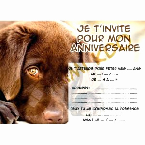 Carte d'invitation anniversaire chien a imprimer