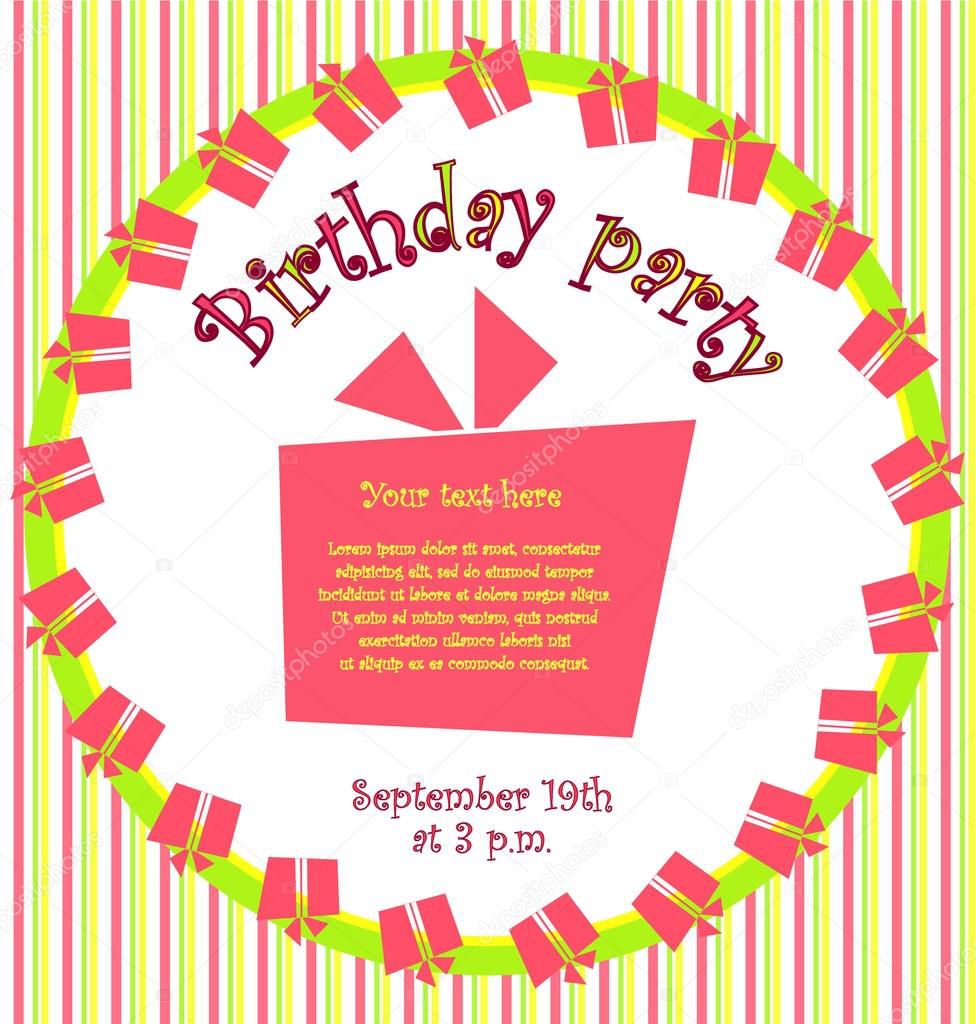 Carte d'invitation pour anniversaire en anglais