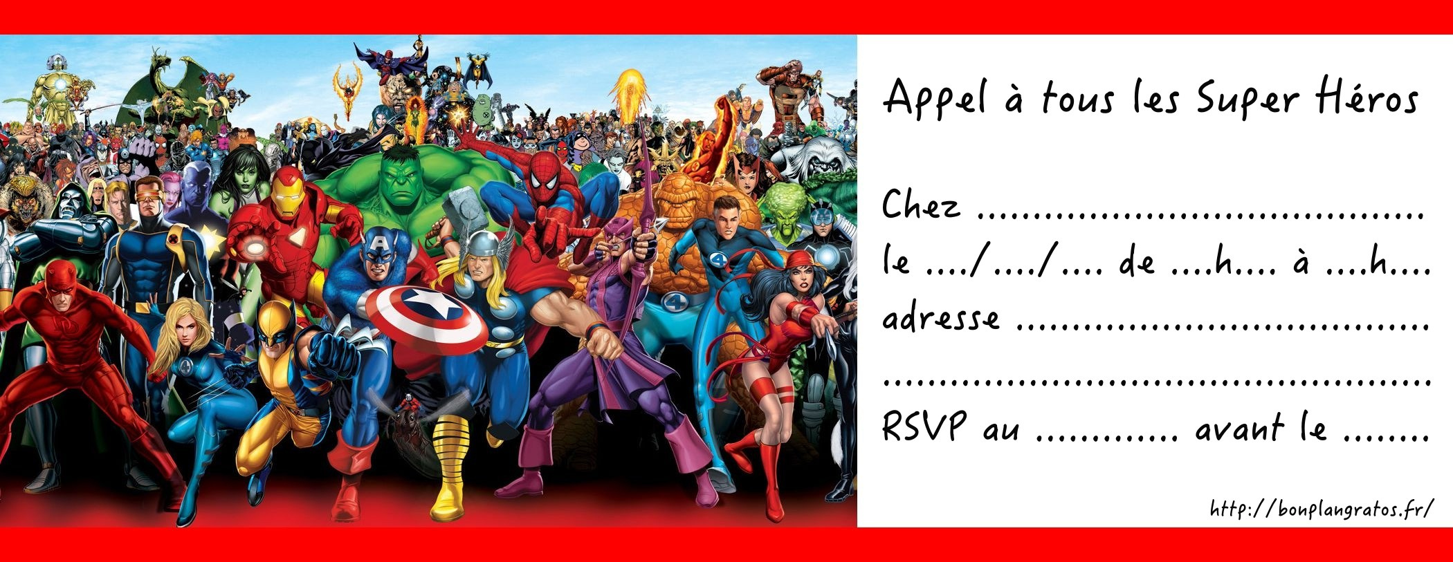 Carte invitation anniversaire gratuite superman
