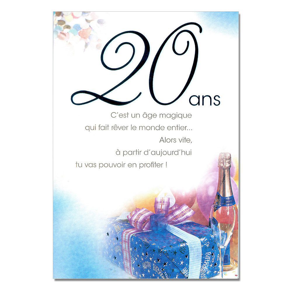 20 ans carte anniversaire texte