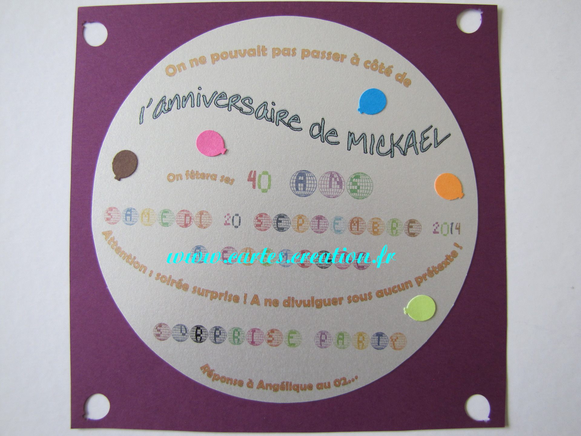 Carte anniversaire 40 ans disco