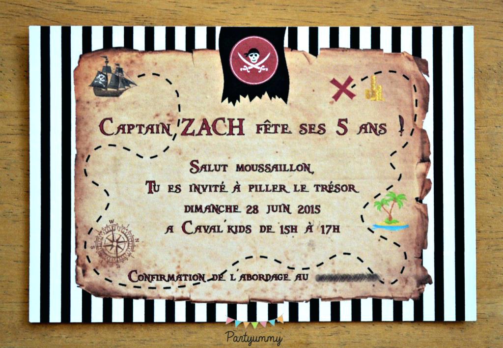 Texte carte invitation anniversaire pirate