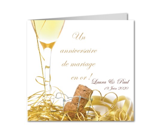 Carte anniversaire adulte champagne