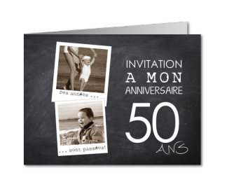 Carte invitation anniversaire 40 ans vintage