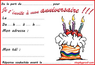 Carte d'invitation anniversaire garcon 6 ans gratuite